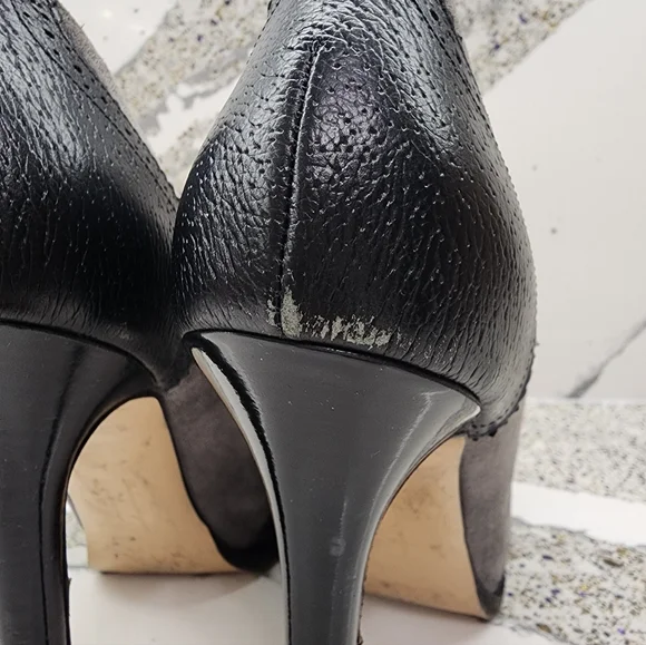 Ferragamo Vara Spectator Platform Pumps Gray Suede & Black Leather US 10, IT 40 - Picture 6 of 14
